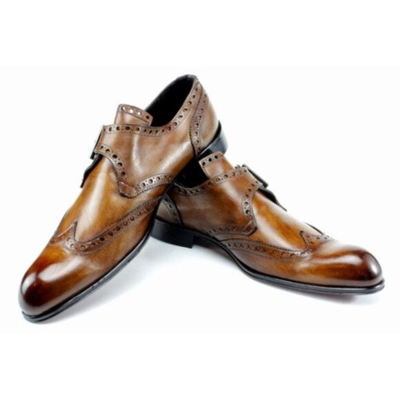 Karim Brown Monk Strap Shoes, Men’s Dress Shoes main image 4